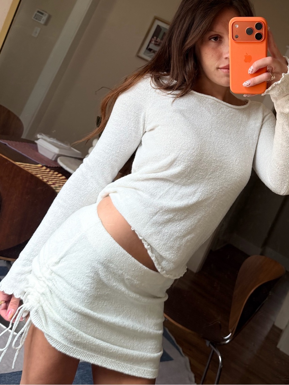 Free People Cabo Sweater Skirt Set in Ivory